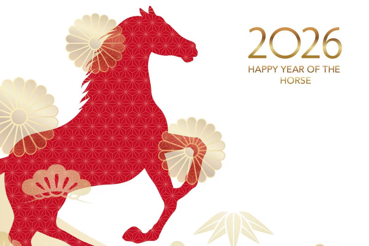 Ilustrasi Tahun Kuda Api 2026 dalam astrologi Tiongkok
