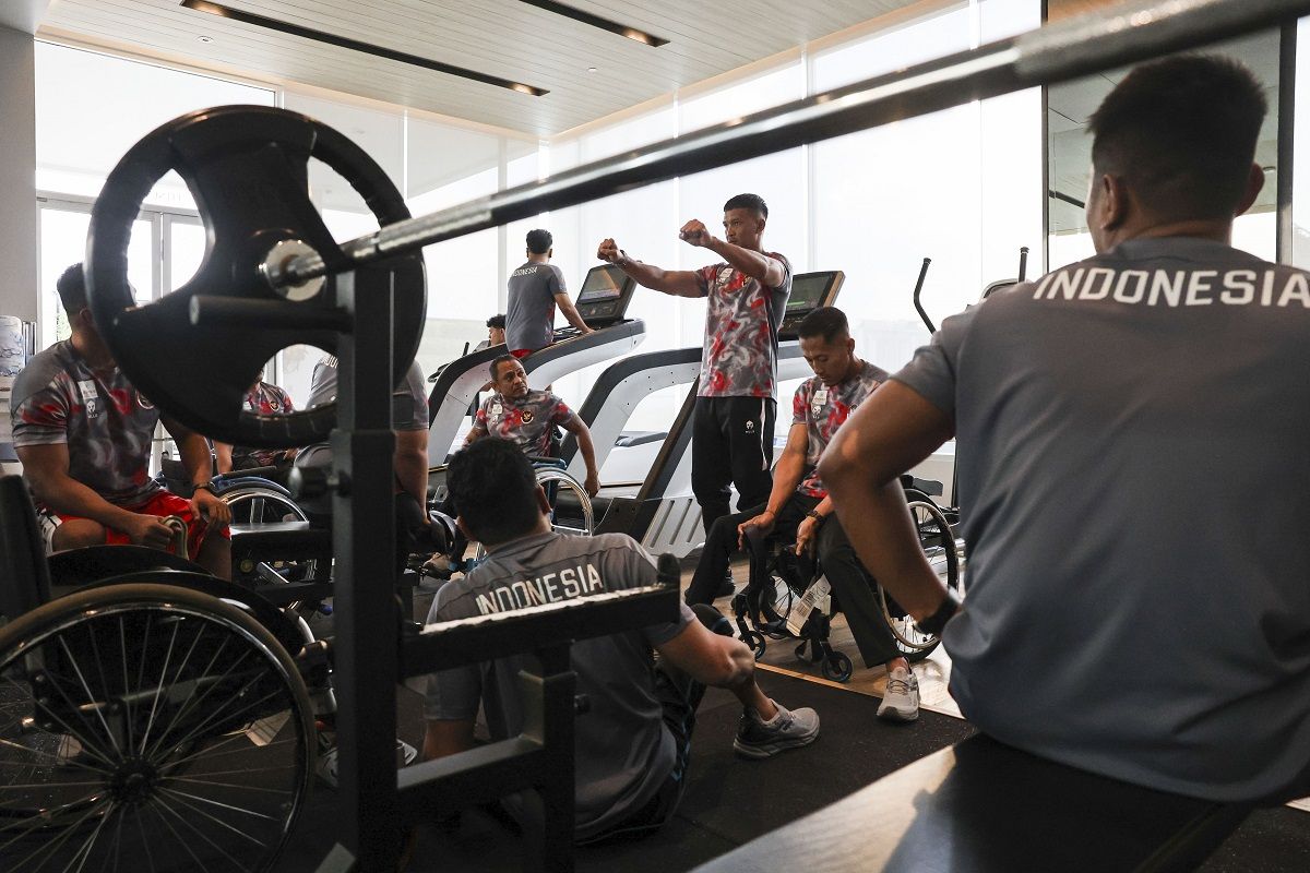Atlet Indonesia menjalani latihan fisik jelang ASEAN Para Games di Thailand