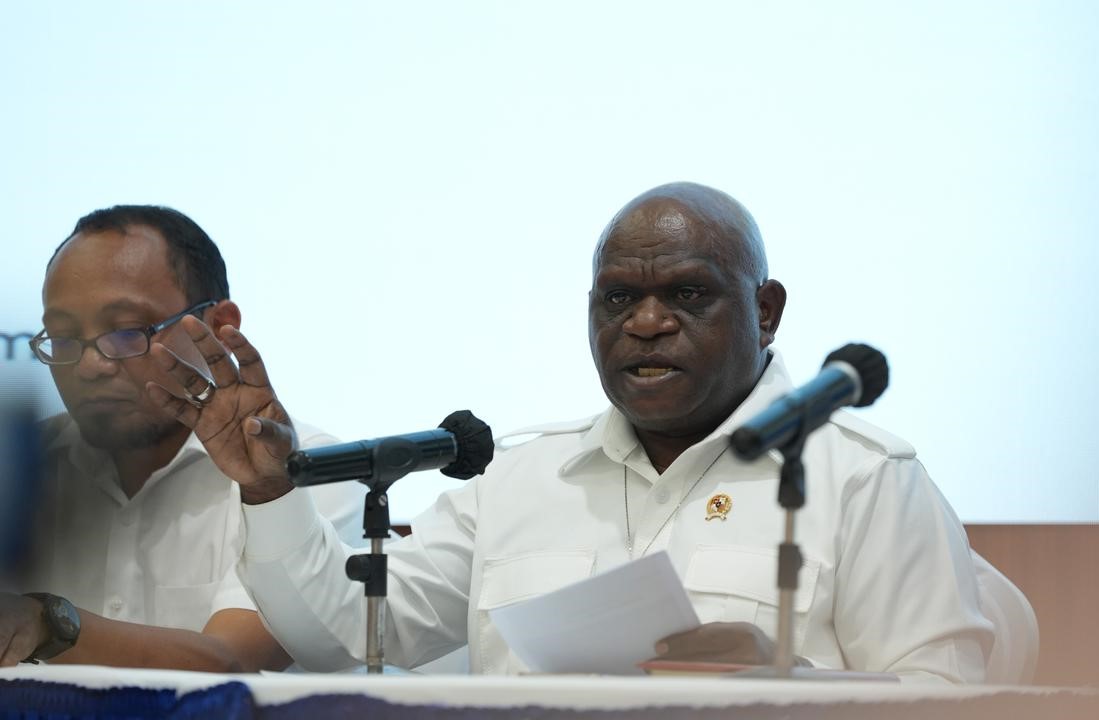 Menteri HAM Natalius Pigai berbicara tentang perlindungan pers