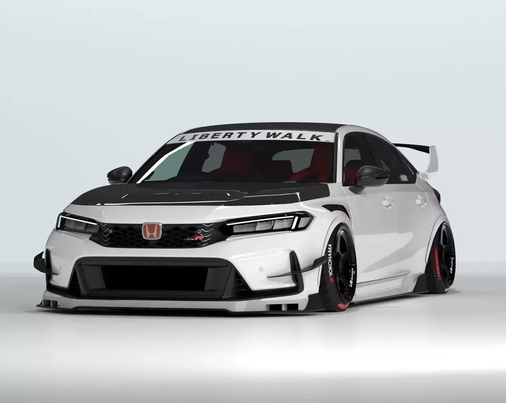 body kit Honda Civic Type R Liberty Walk dengan desain agresif