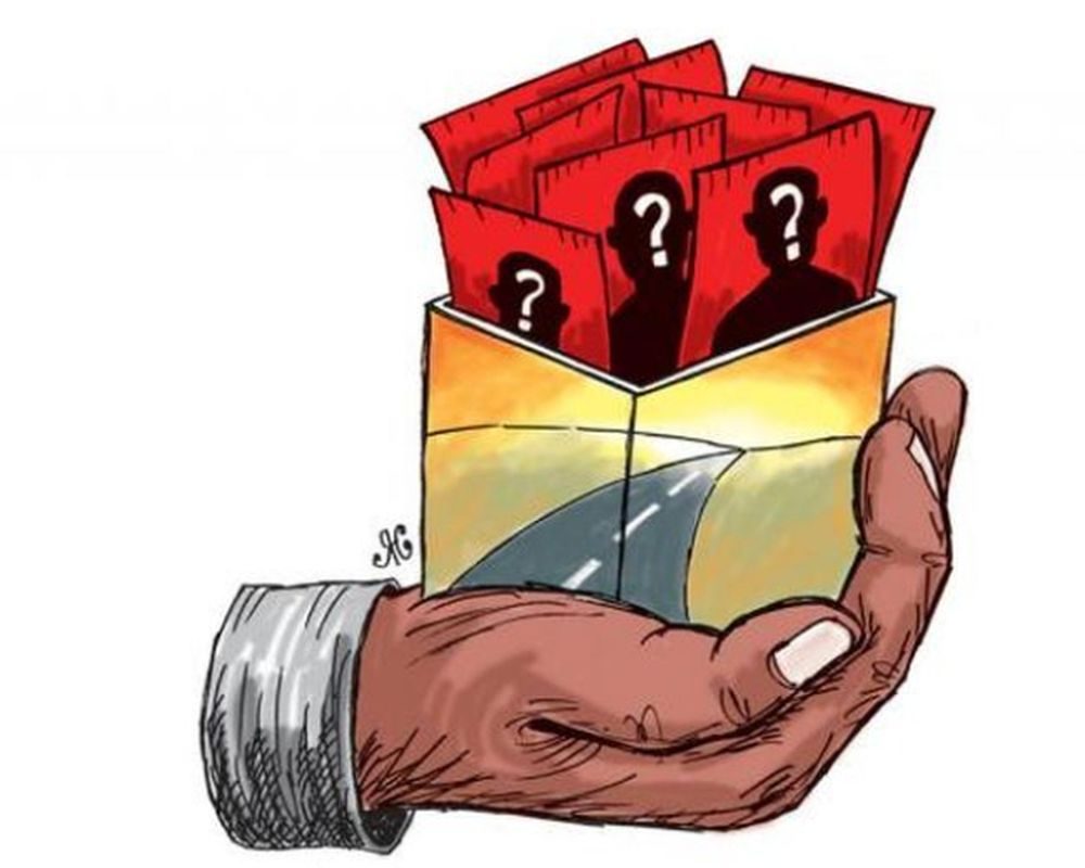 Ilustrasi politik uang dalam pemilu dengan uang tunai